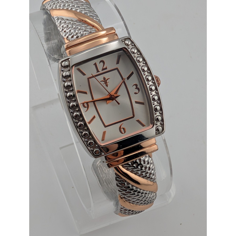 Cannes Women's Watch 25mm Case Rose Gold & Silver Bangle Band- New Battery
